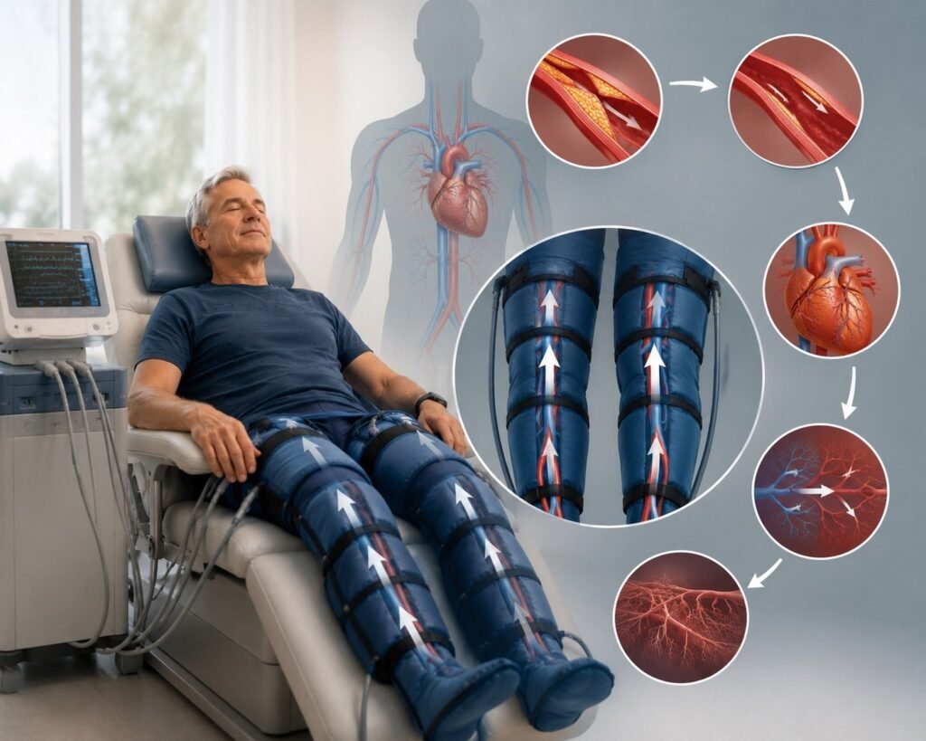 How EECP treatment works, step-by-step mechanism illustration