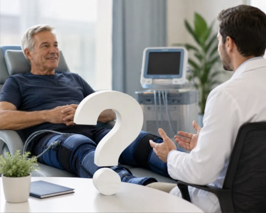 Illustration representing frequently asked questions about EECP