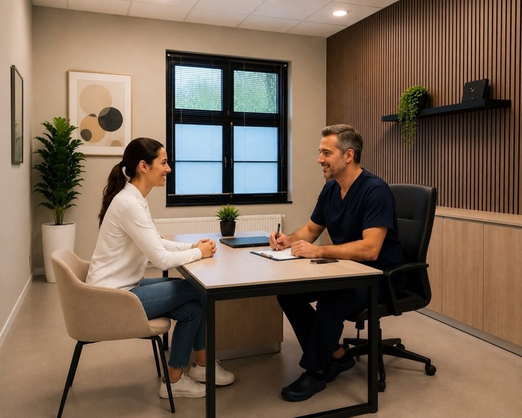 Doctor consultation during EECP treatment at EECP Cyprus